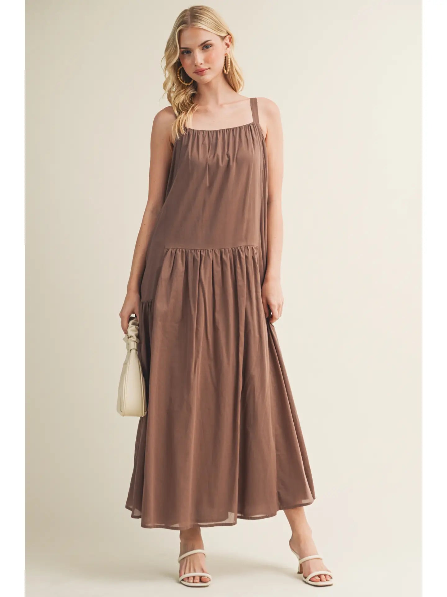 Spaghetti Strap Layered Maxi Dress