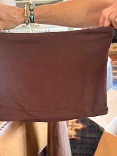Jersey Bandeau Crop Top Dk Choc