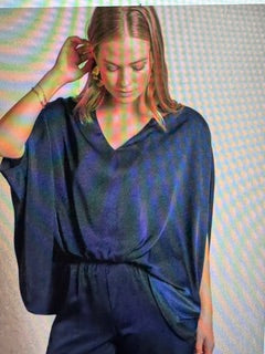 Navy Satin VNeck