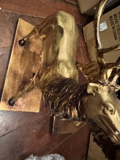 Antiqued Gold Standing Elk Deer