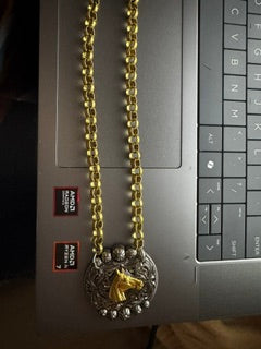 EKD - Vintage Chain with Vintage Concho Pendant