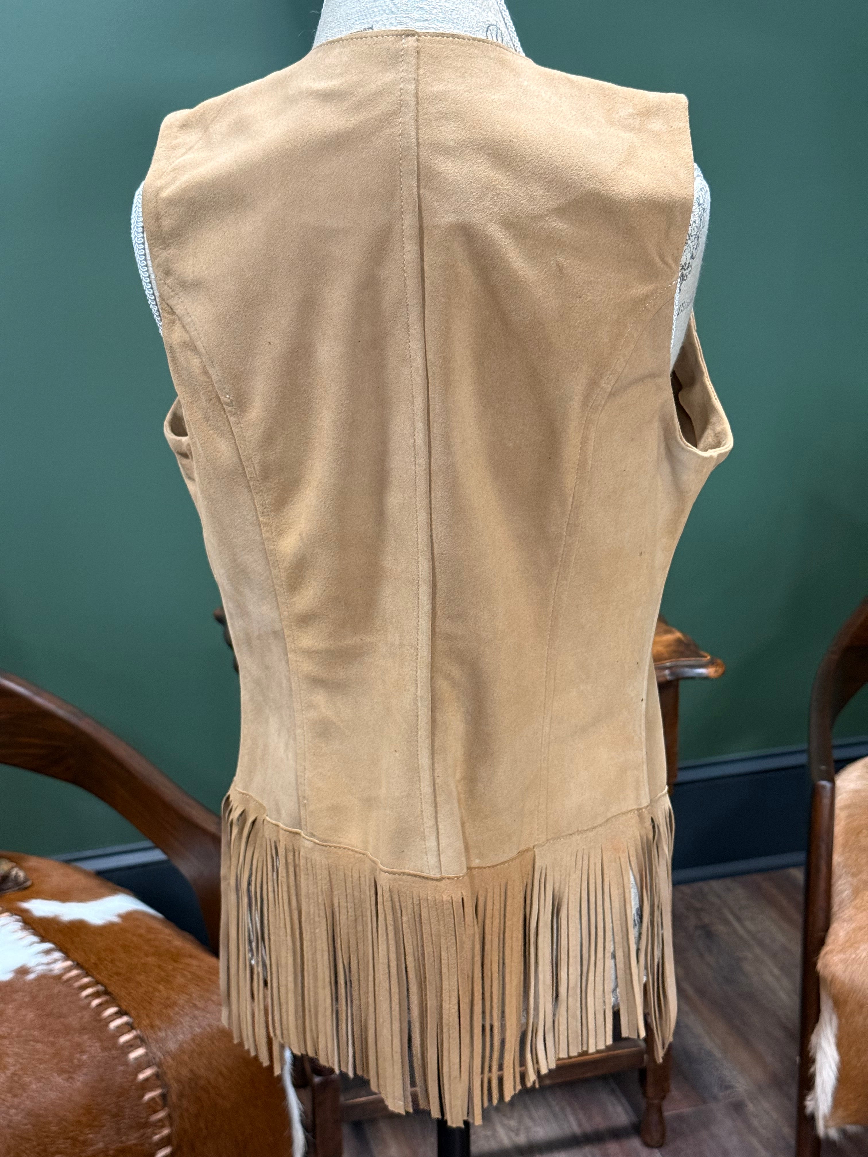 Tan Suede Fringe Vest