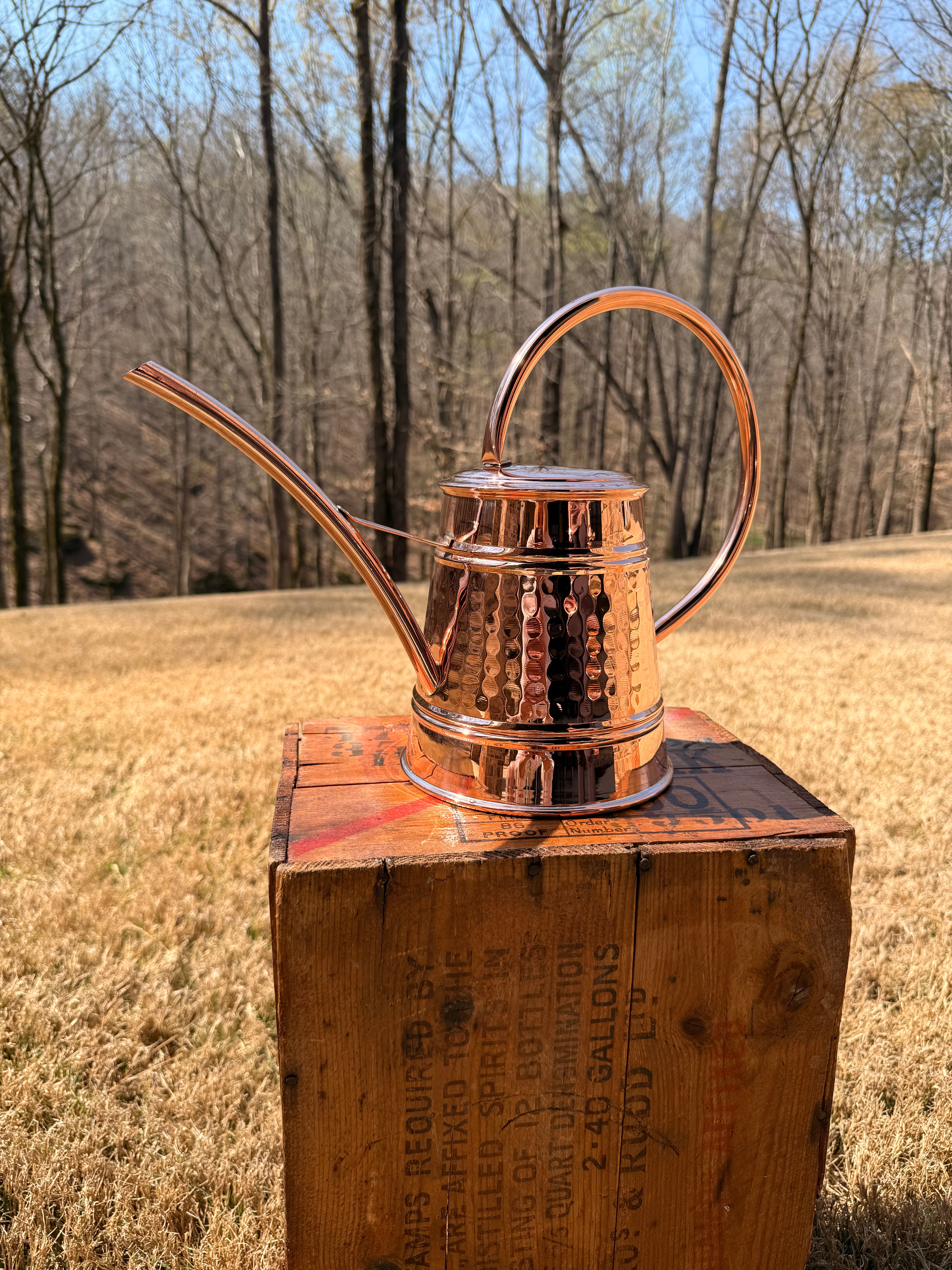 Polished Hammered Copper Water Can