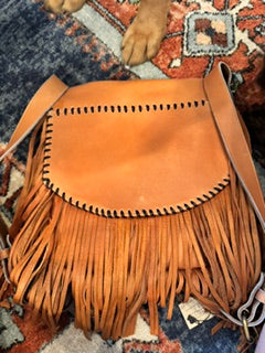 Juan Antonio British Tan Fringe Crossbody Bag