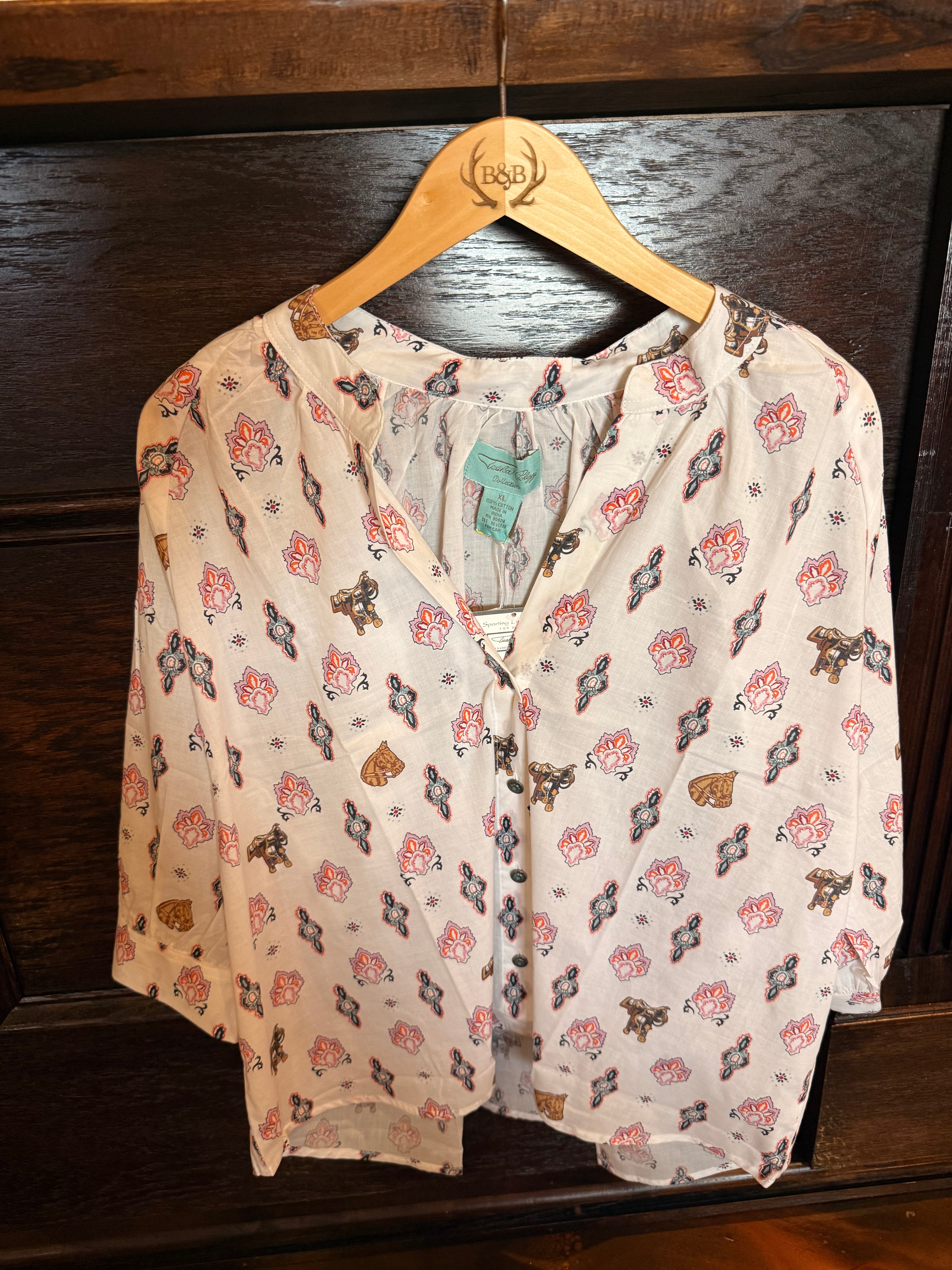 Saddles & Horse Head Mary Blouse