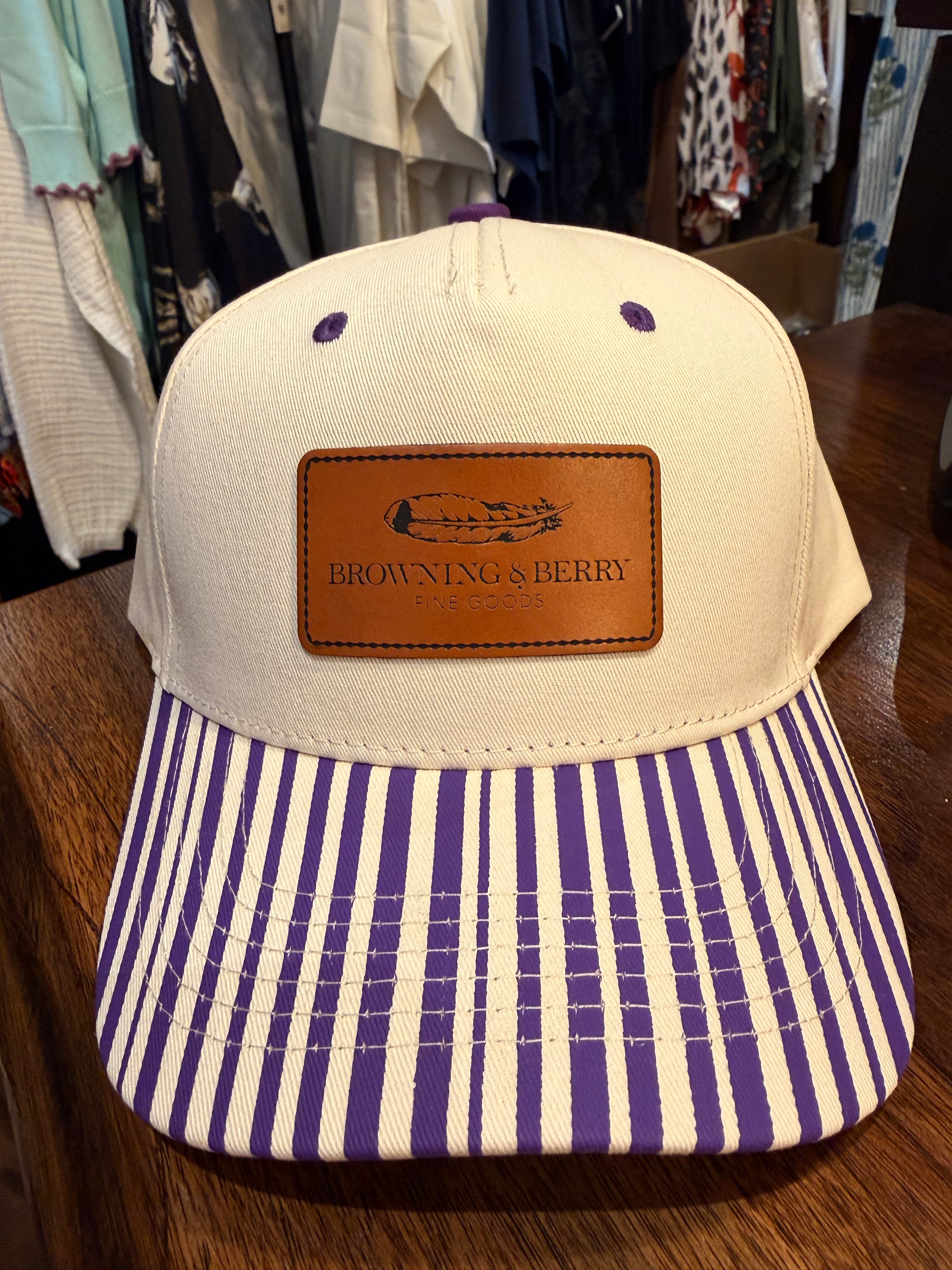 Purple Striped Go Canes B&B Baseball Cap