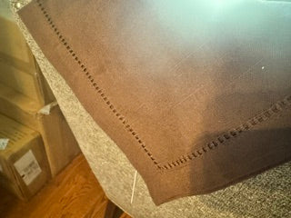 Hemstitched Chocolate Dinner Napkins set of 4