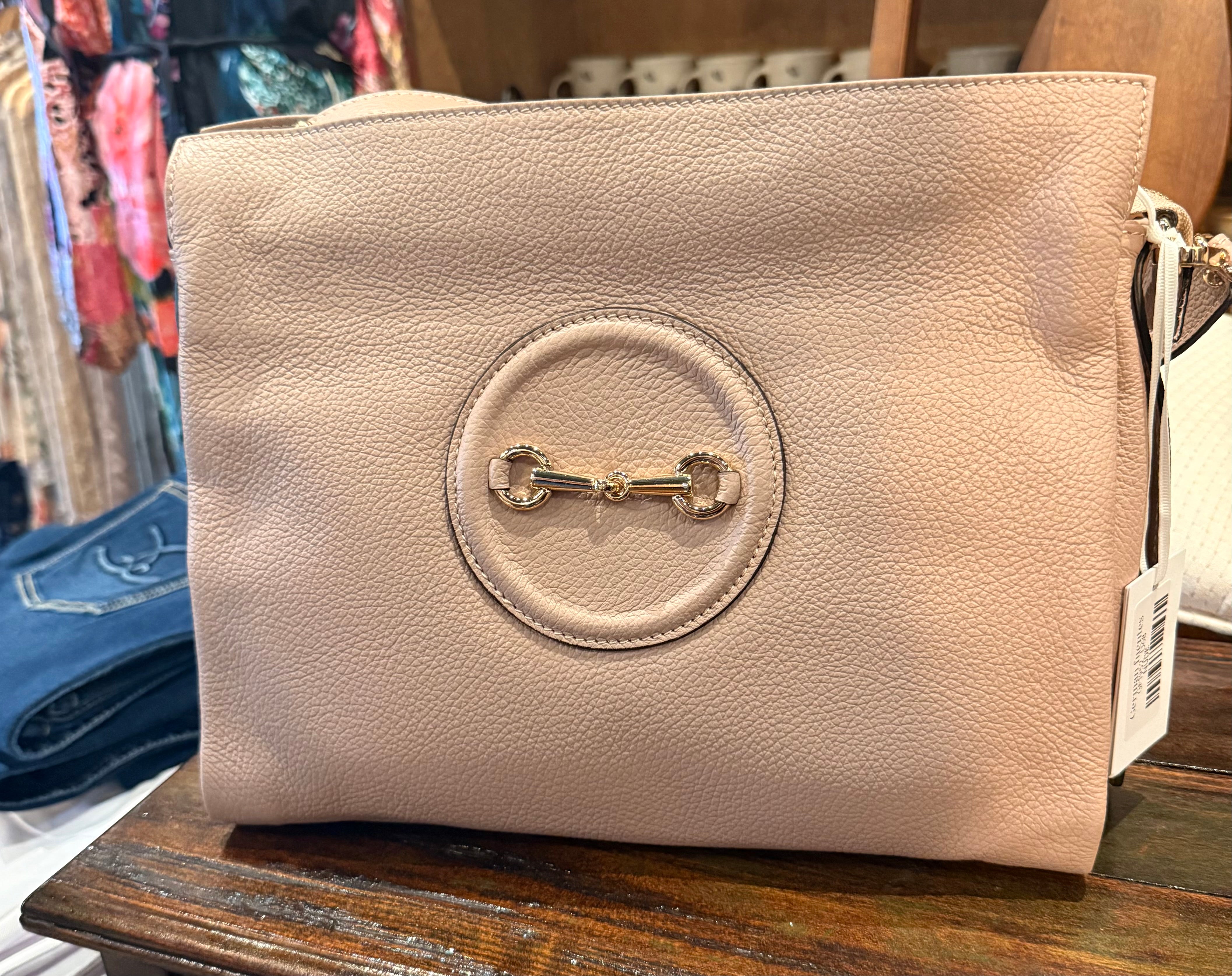 Italian Leather Purse with Gold Accents