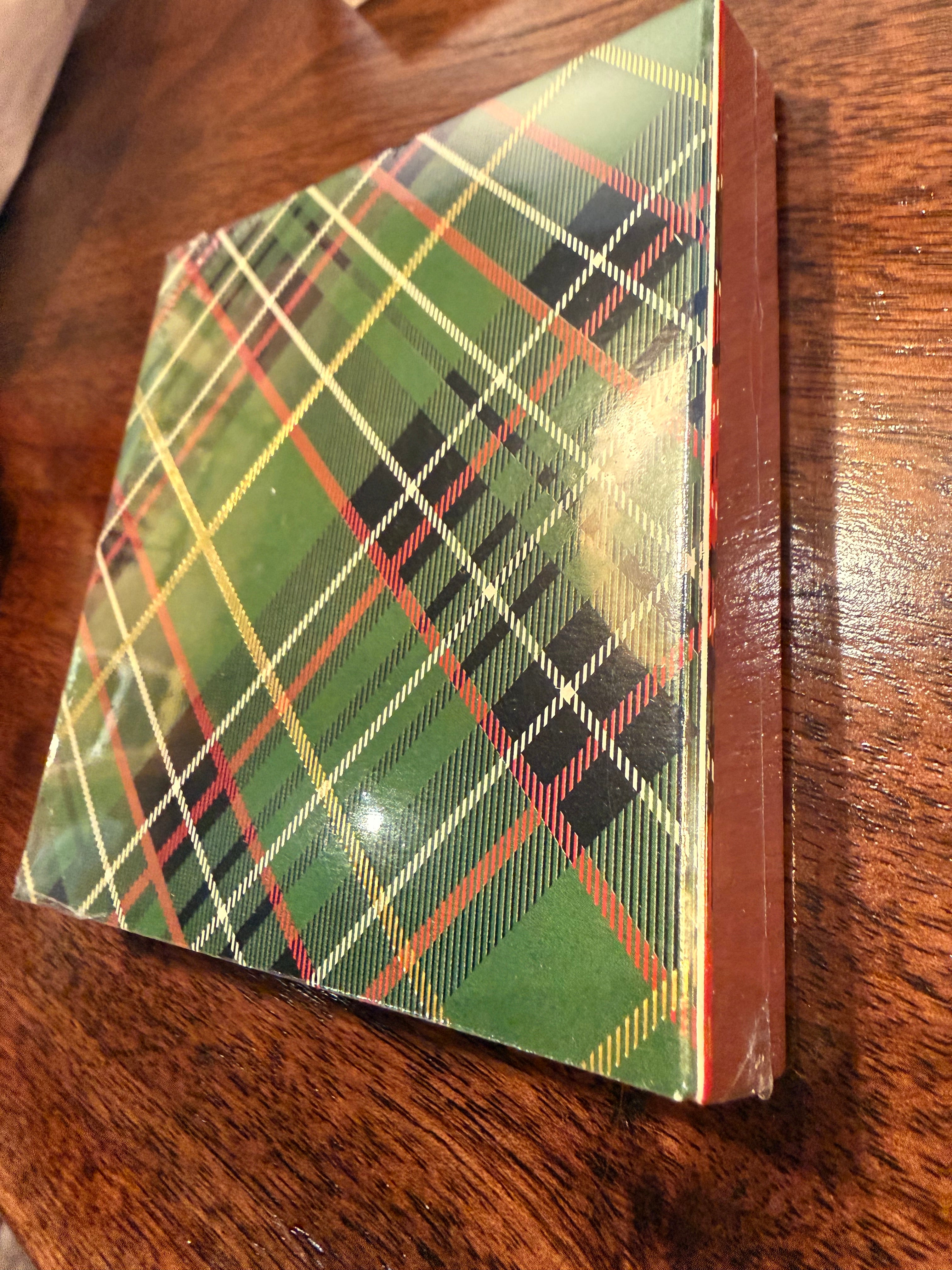 Square Green Plaid Matchbook