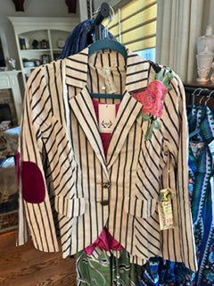 Aratta Derby Princess Stripe Cream Blazer with Stripes