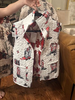 Ida Mae Thunderbird Boots Game Day Red Ruby Vest