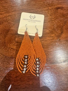 Rust Color Seed bead chandelier earrings