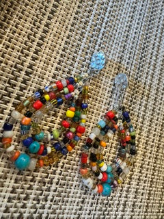 Paige Wallace multi colored hoop style beaded Earrings SS