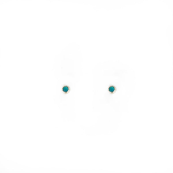 Tiniest Sterling Silver and Turquoise Studs