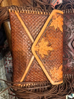 AD Acorn Leather Purse Brown Leather