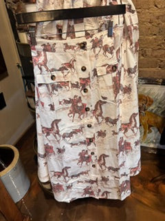 Off White Horses Printed Maxi Shirt