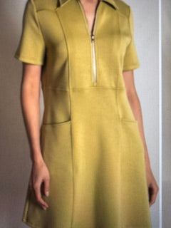 P.Cill Short Sleeve Quarter Zip Modal Dress Lemongrass
