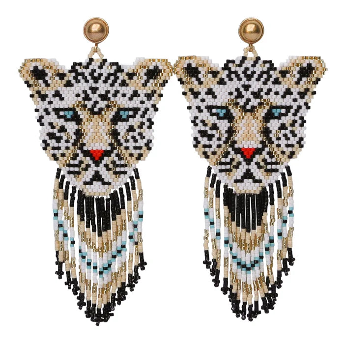Jaguar Beaded Earrings