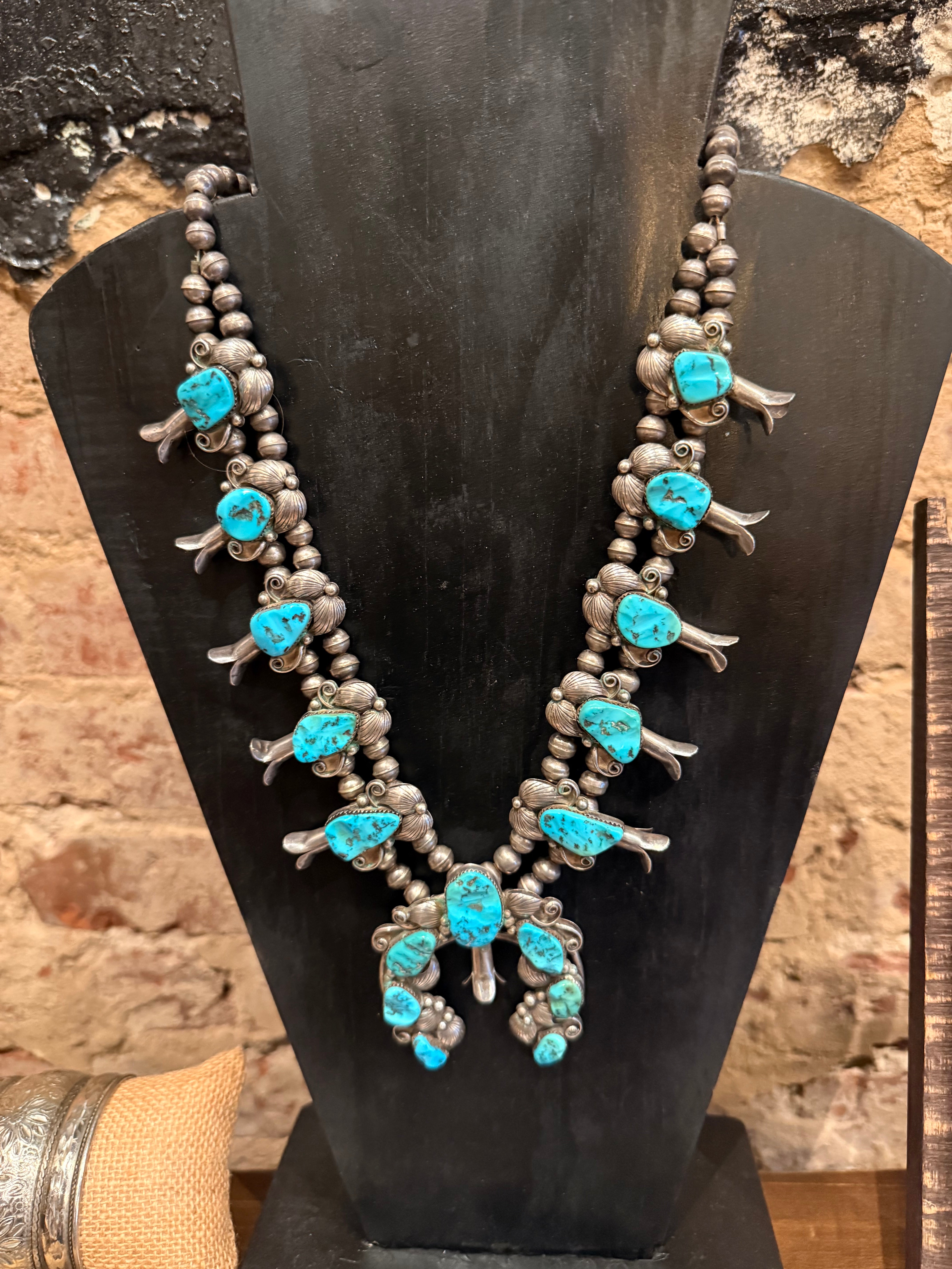 Authentic Navajo Handmade Squash Blossom Necklace