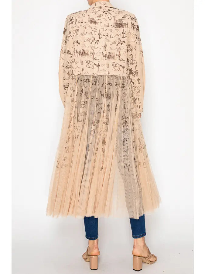 Western Themed Duster with Toile Bodice