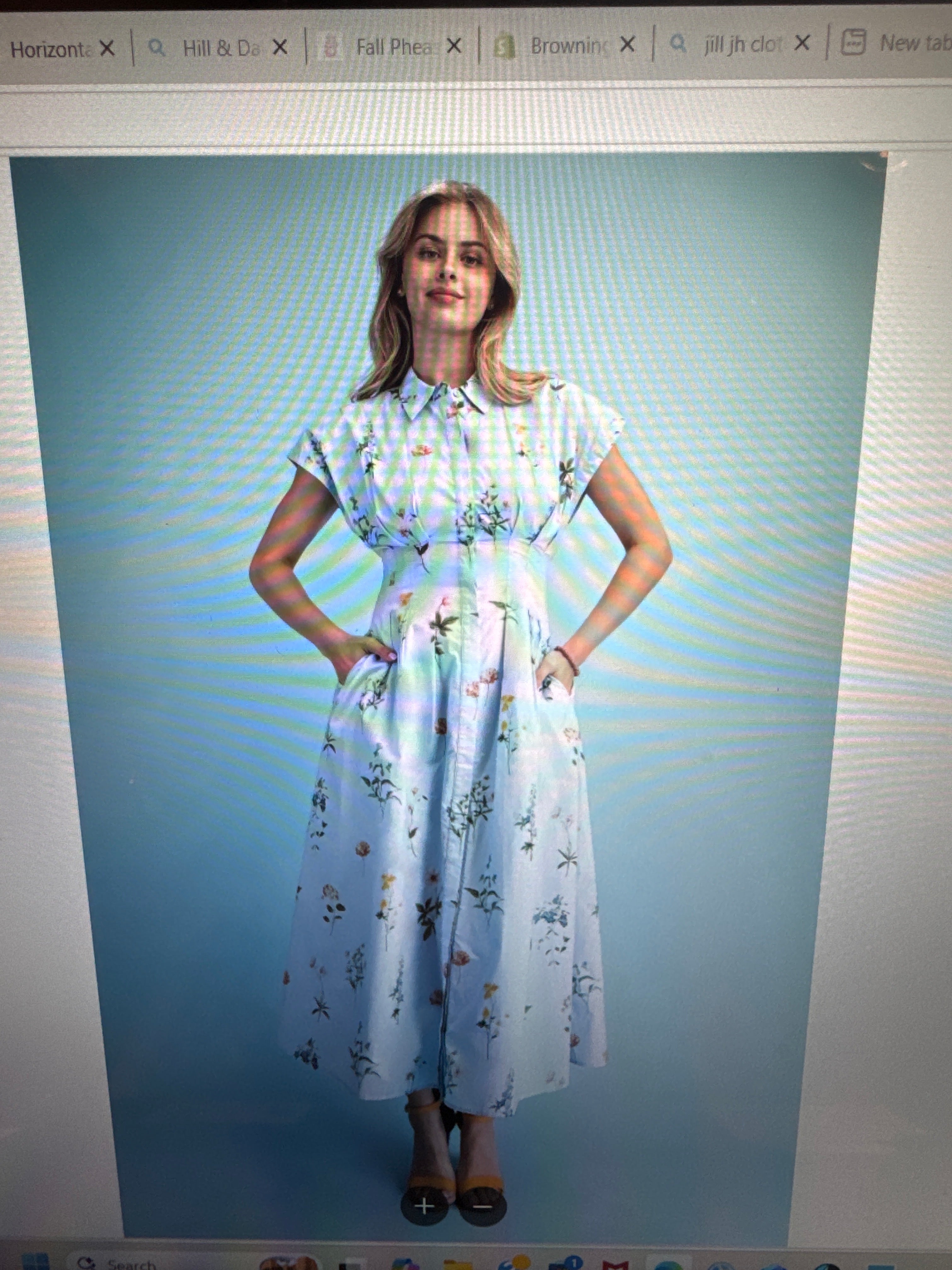 Floral Print Midi Shirt Dress
