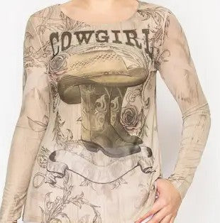Sand Lace Cowgirl Blouse