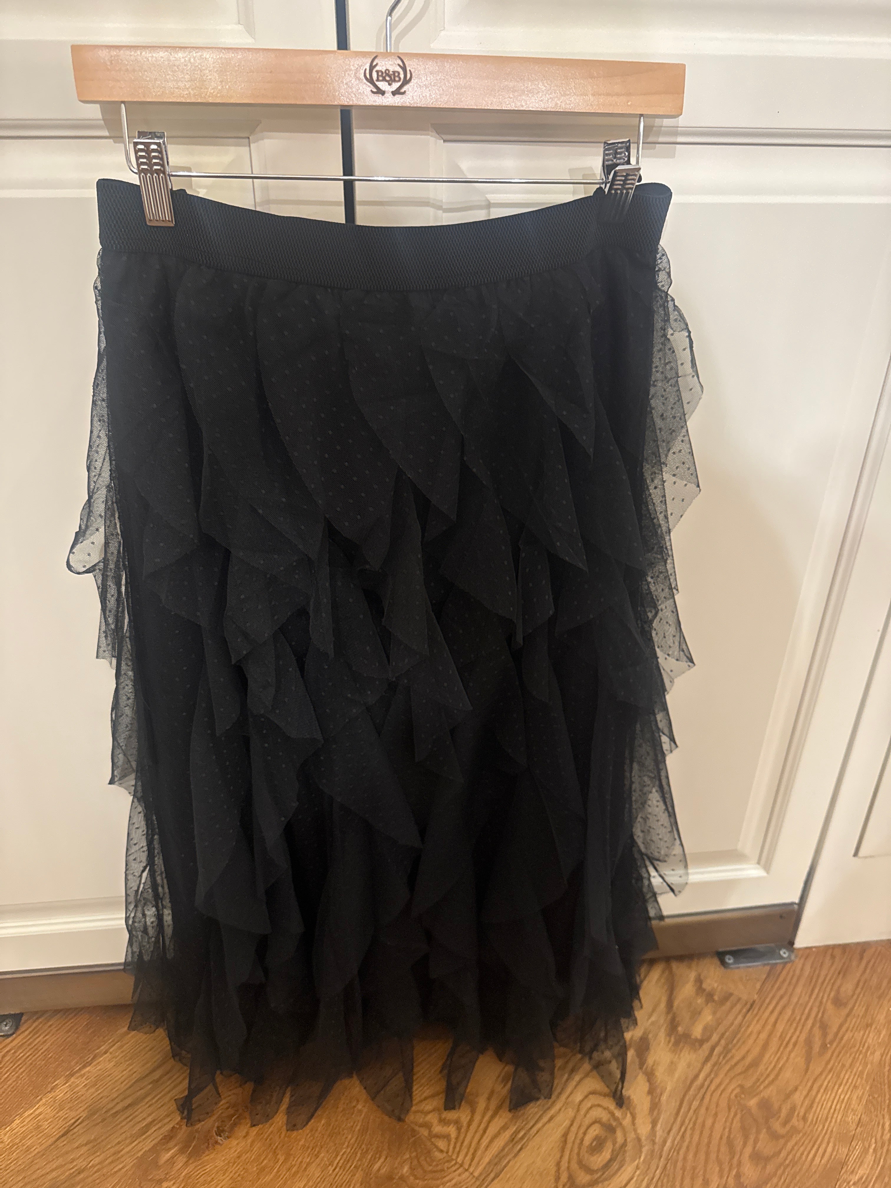 Gigio Ruffled Tulle Midi Skirt