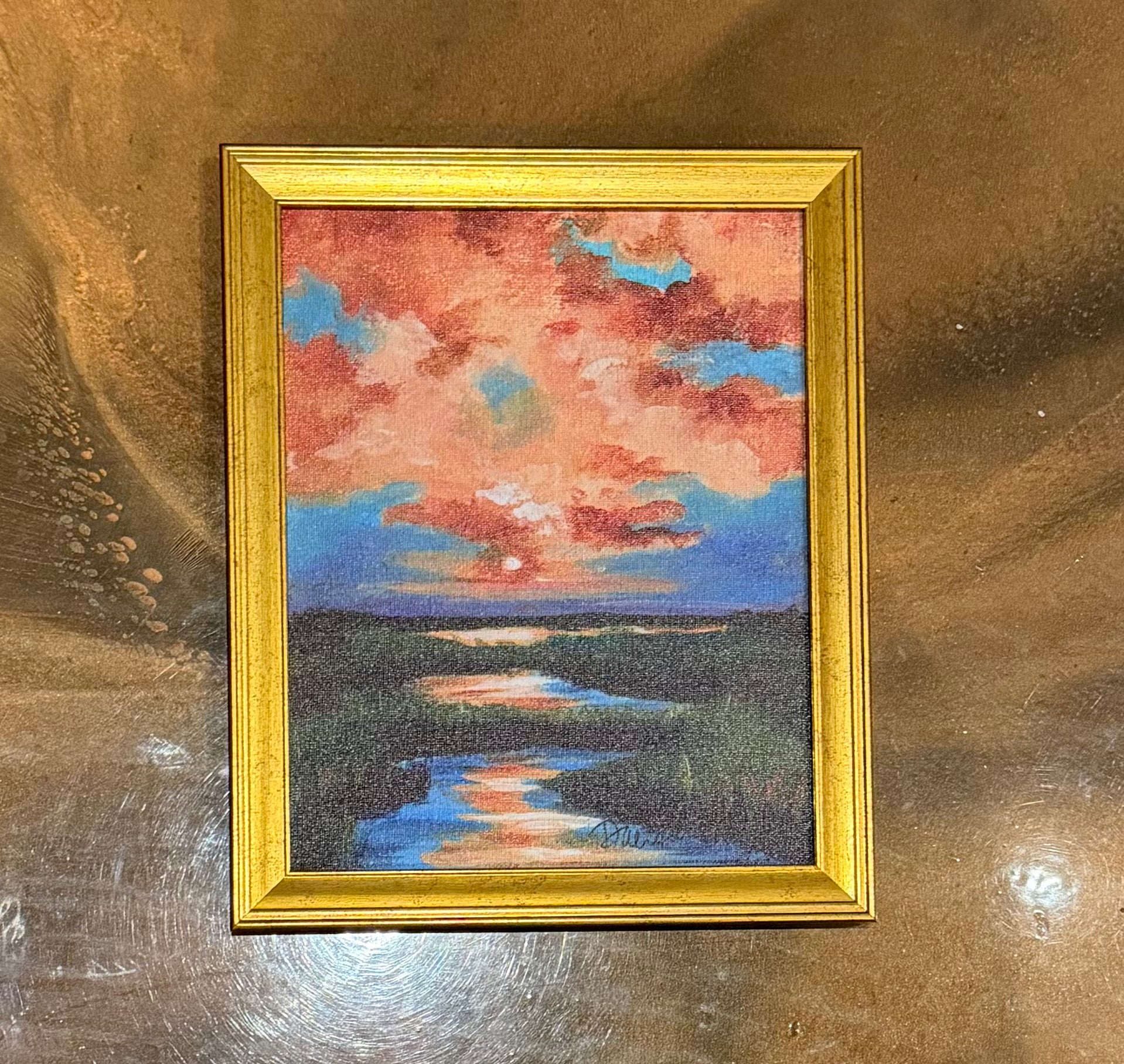 Table Top Golden Marsh Sunset