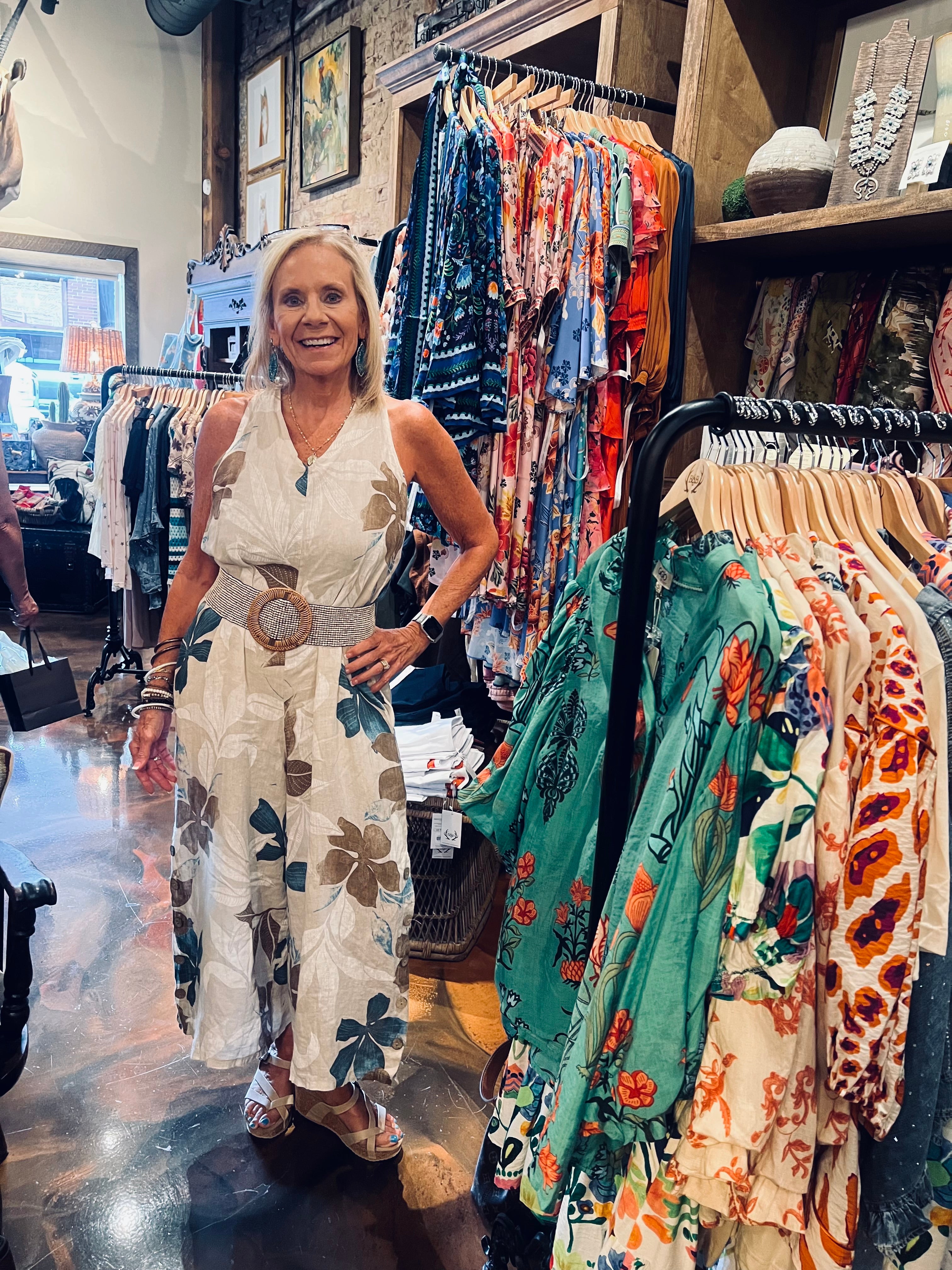 Floral Linen Jumpsuit