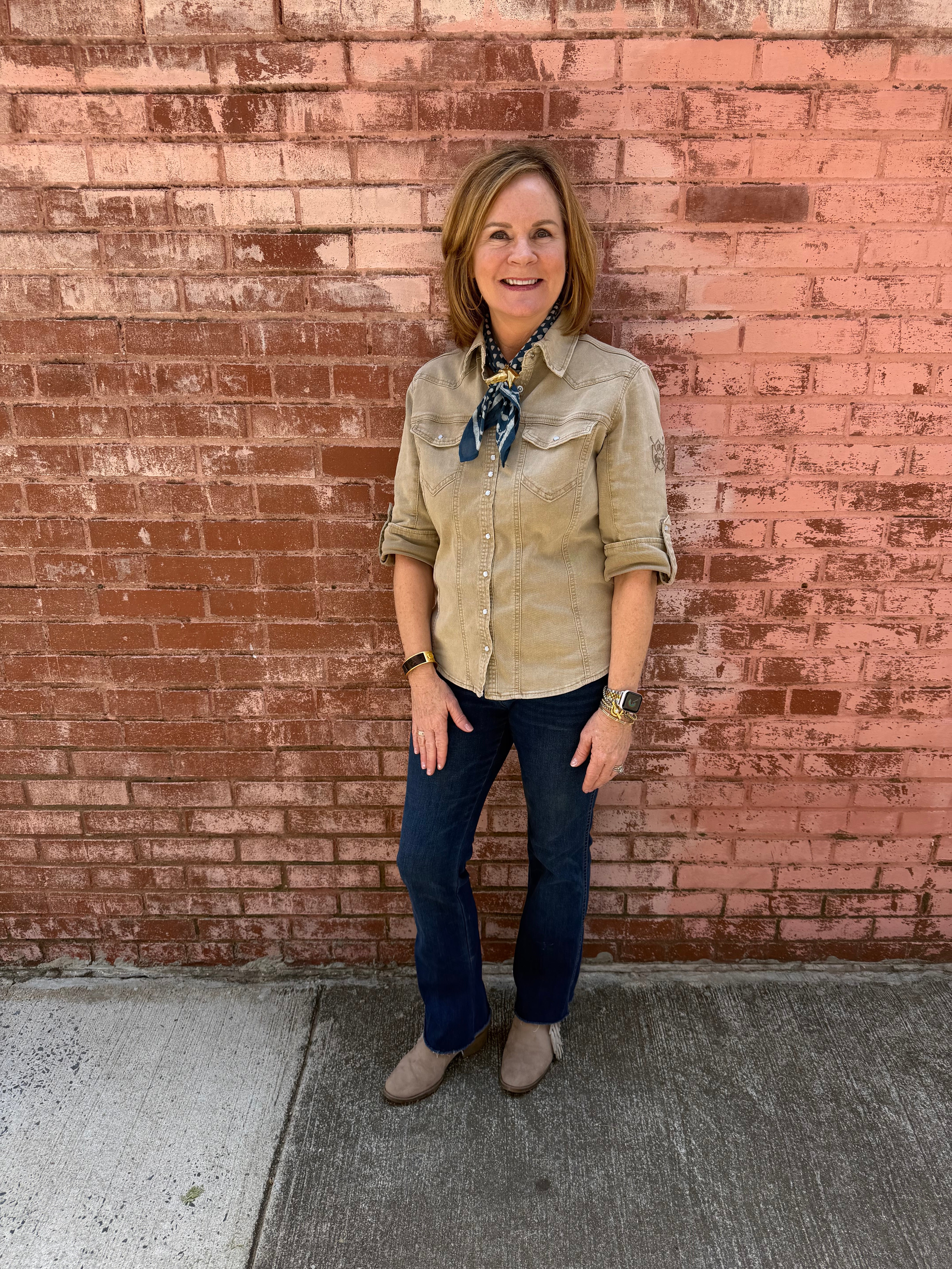 khaki - Classic Jean Shirt (khaki) Goode Rider