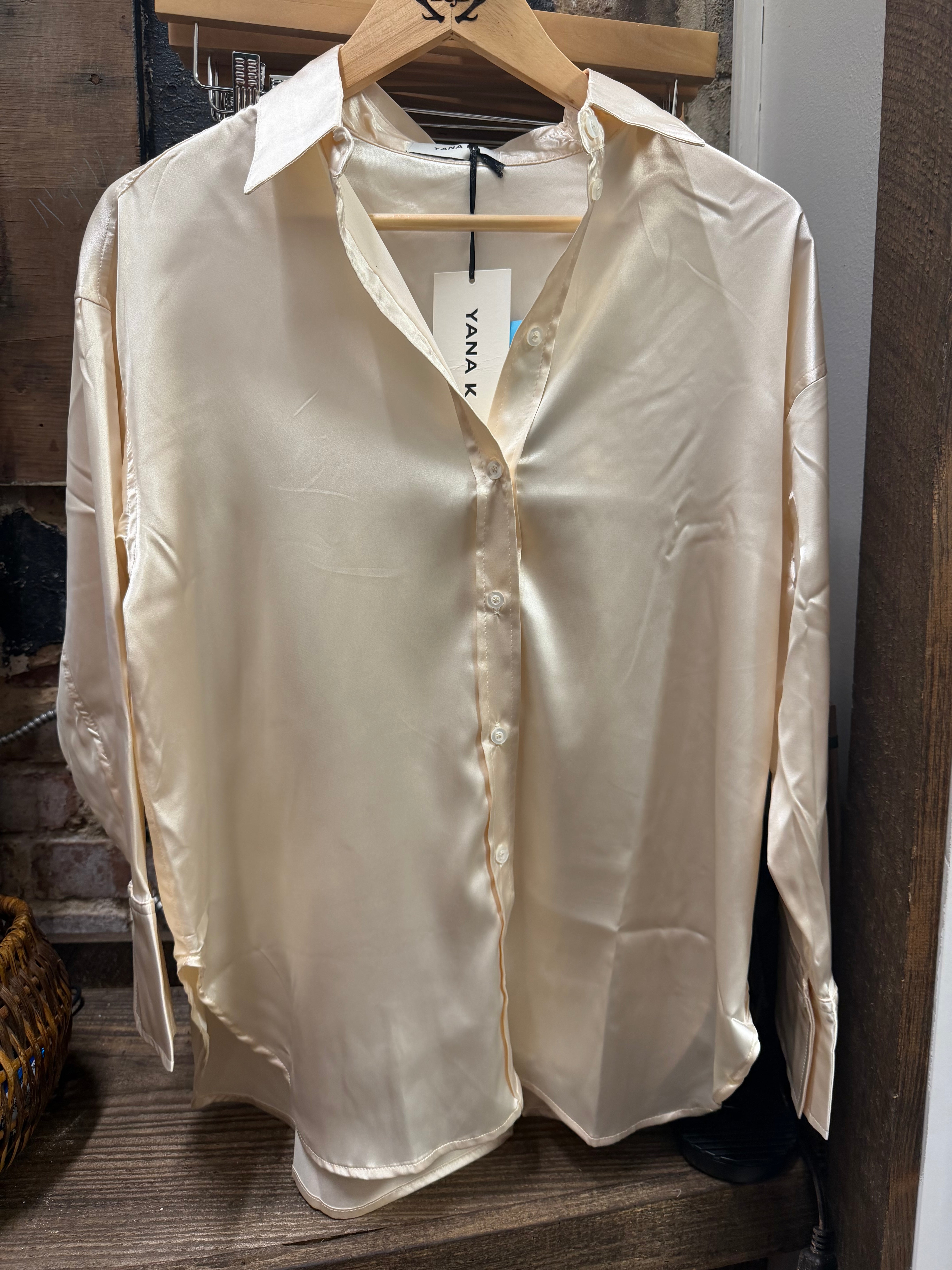 Serpa Satin Top in Ivory
