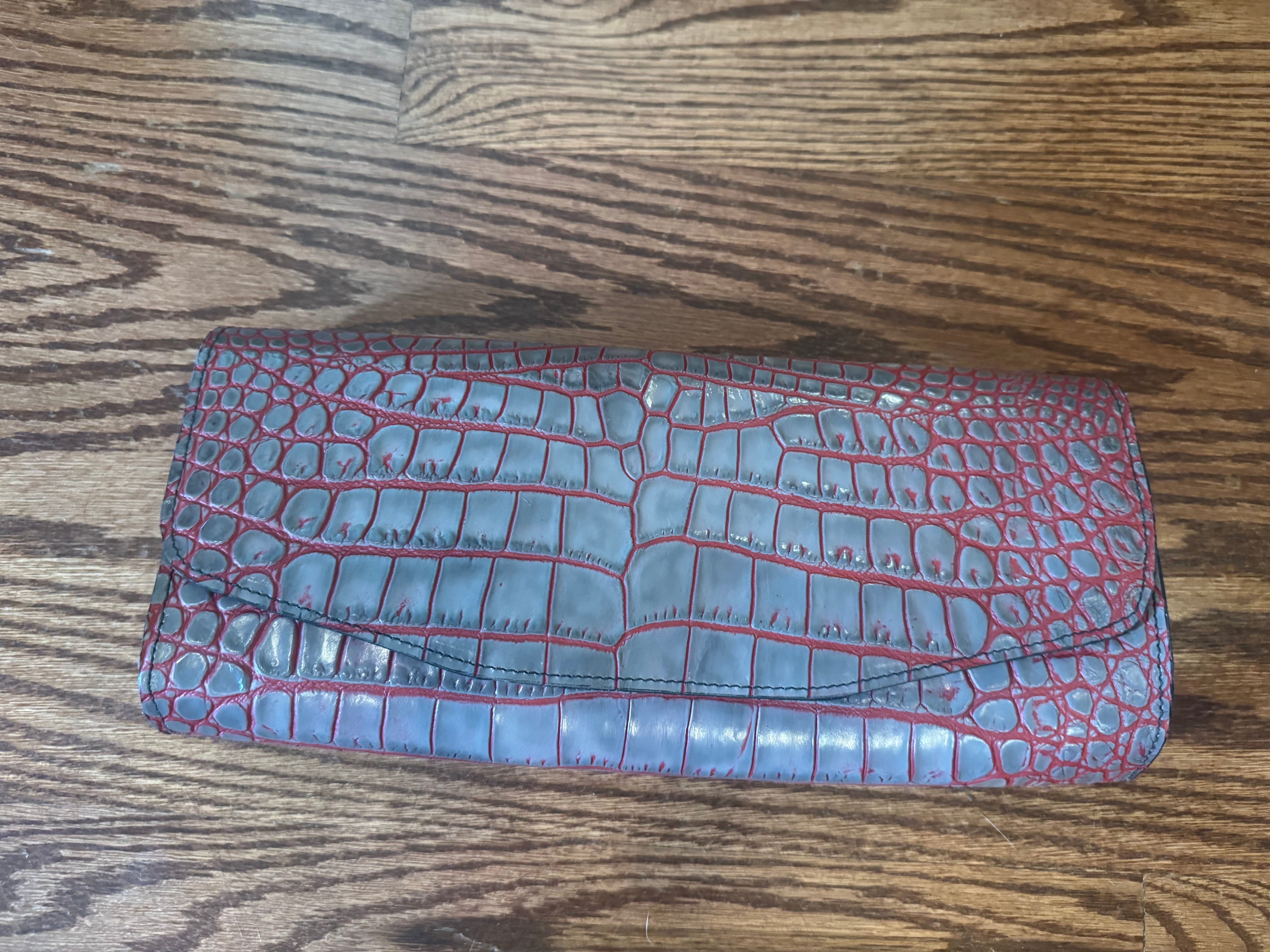Juan Antonio Patina Pink/Grey Clutch