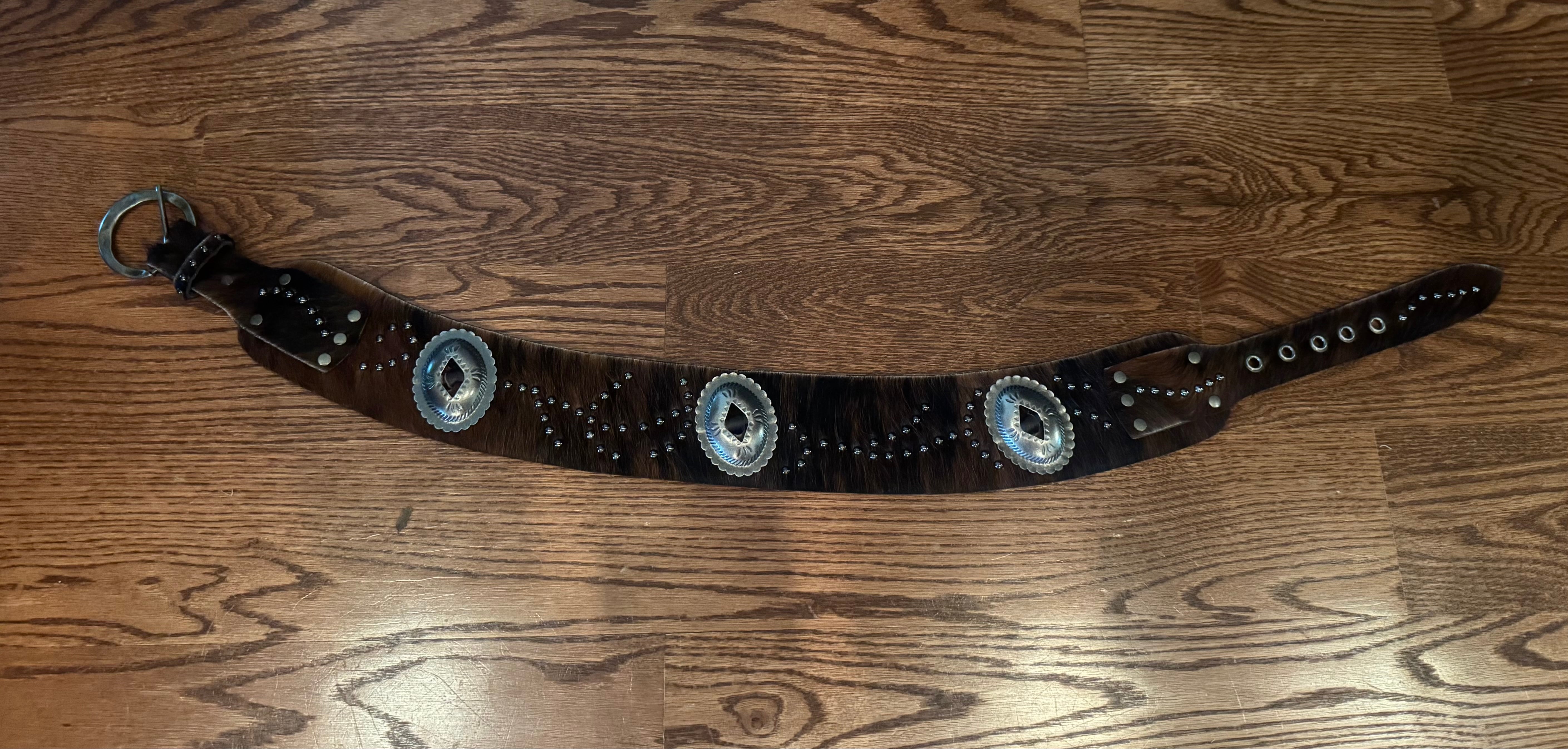 Juan Antonio Brown Brindle Belt with Concho's