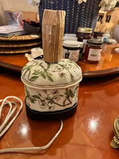Small Lamp Creme & Green Florals