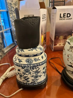Small Blue & White Lamp