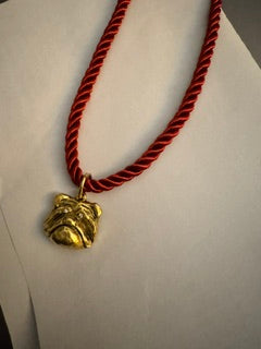 Rope Necklace with Bulldog
