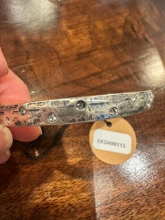 Hammered Silver Bracelet with Bling
