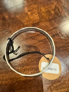 Hammered Silver Bracelet with Bling