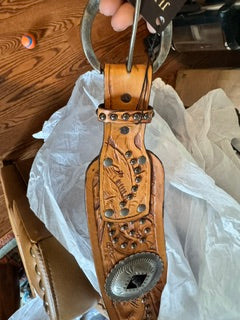 Light Brown Saddle Tan Tooled Belt