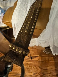 Cape Buffalo Leather Belt with brass studs