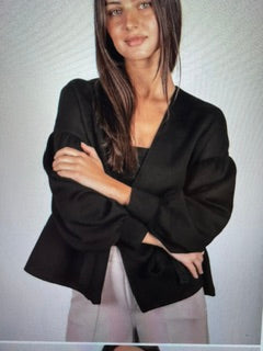 Black Wrap Cardigan
