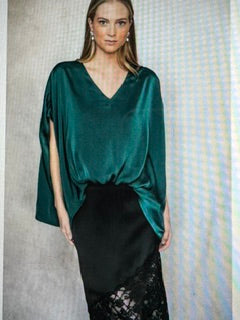 Emerald Satin VNeck