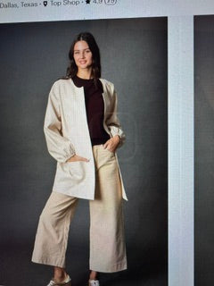 Faux Leather Cream Billowy Sleeve Jacket