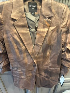 Vegan Leather Brown Blazer