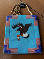 Native American Beaded Flat Bag with Eagle Motif