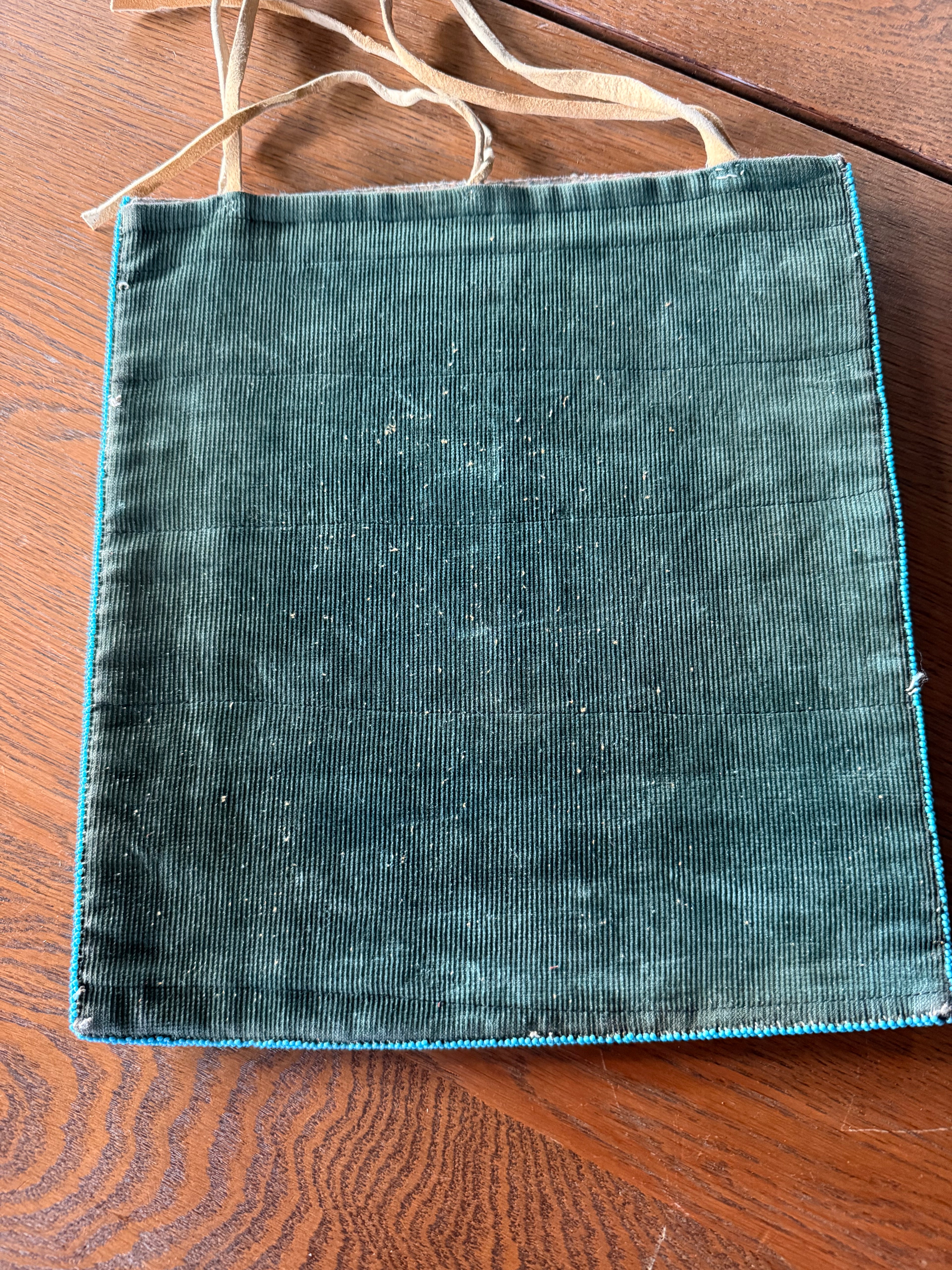 Native American Beaded Flat Bag with Eagle Motif