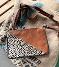 Leopard and Leather Cowhide Crossbody Purse
