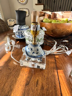 Turtle Lamp Blue & White