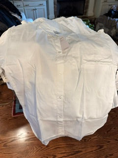Yana K White Button Down Shirt with Cuffed Sleeve