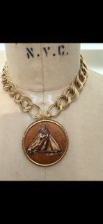 Vintage Horse Carved Necklace 2